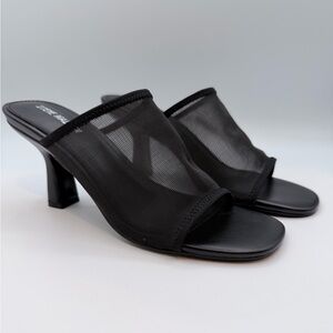 Steve Madden “Gleam” Black Sheer Mules